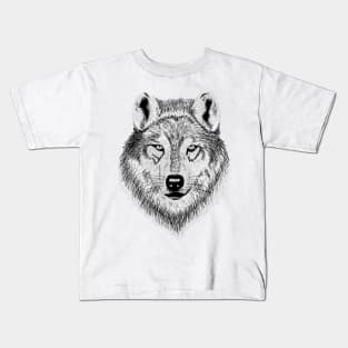 Hand drawn Wolf face Kids T-Shirt